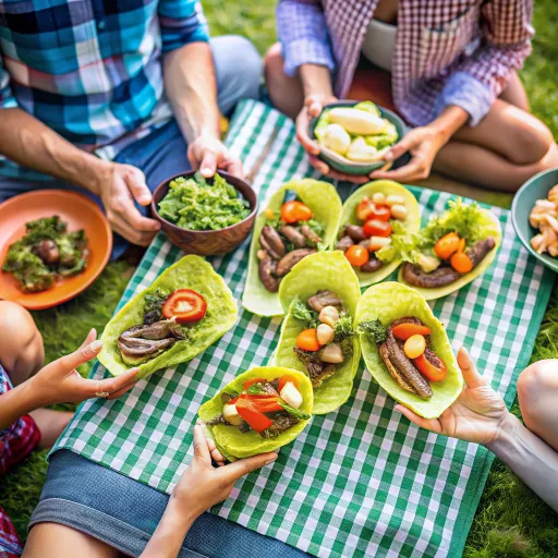 Tacos de Lechuga con Champiñones y Salsa de Aguacate